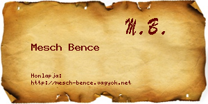 Mesch Bence névjegykártya